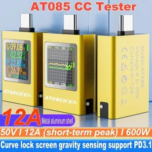 Digital Cell Phone Charger Capacity Tester Type C Power Bank Meter DC4.5-50V - Photo 1 sur 17