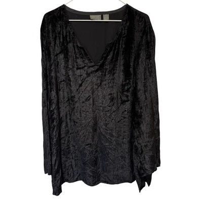 Top túnica de terciopelo negro vintage de Chicos para mujer XL caprichoso bruja vampiro carrera Foto 1 de 4
