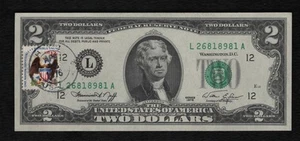 1976 $2*First Day Of Issue Post Marked* Federal Reserve Note "Crisp GEM New" - Picture 1 of 2