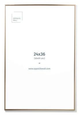 Marco de fotos de metal de aluminio, 24x36 pulgadas | 61x91 cm Dorado Elegante Mate, Ligero... Foto 1 de 4