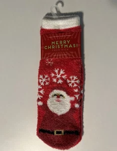 Bath & Body Works SOFT Santa Claus Red Shea-Infused Socks Non-Skid New - Picture 1 of 6