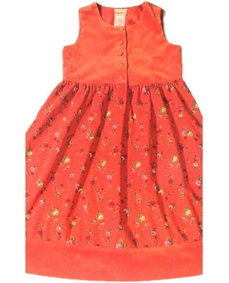 Vestido Vintage Madre e Hijo Laura Ashley Talla 9 Naranja Floral Foto 1 de 4