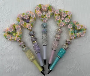 Custom beaded bling pens!! Luxury Inspired Gift.Basket filler. Journal. Collect! - Picture 1 of 22