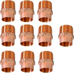 EZ-FLUID Plumbing 1/2" C X MIP Copper Male Adapter Lead Free Solder Fitting (10) - Picture 1 of 2