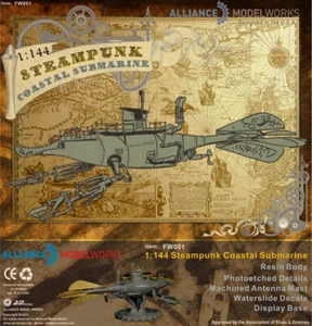 1/144 Steampunk Submarine (Resin + PE + Decal + Metal Parts) Models FW001 - Picture 1 of 10