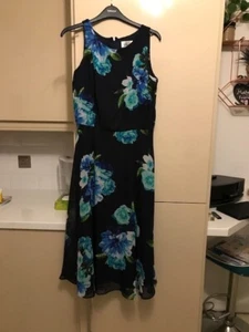 Brand New Eliza J Dress Blue Size 8 Colour Blue with flowers - Picture 1 of 2