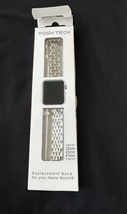 Posh Tech Rainey Silver 38mm 40 Mm 41mm Stainless Steel Apple Watch Band - Photo 1 sur 6