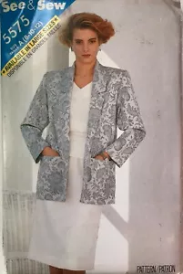 Butterick See & Sew Pattern 5575 Misses' Jacket Top Skirt Sz 8,10,12 - Picture 1 of 4
