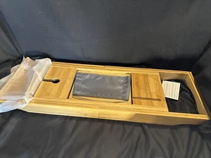 Artmalle Luxury Bathtub Caddy Tray for Tub - Foldable Bamboo Bath Table Tray wit - Picture 1 of 5