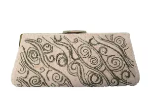Japanische Antik Vintage Kimono Träger Perlen Clutch Kosmetiktasche - Bild 1 von 6