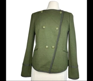 Talbots Blazer Jacket Double Breasted Quilted Army Green NWOT Women’s Size 6 - Picture 1 of 6