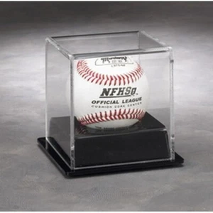 Acryl Baseball Vitrine mit schwarzem Sockel - Bild 1 von 1
