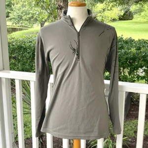 Spyder Grey Graphic 1/2 zip Performance Pullover. Gray. Large. - Picture 1 of 9