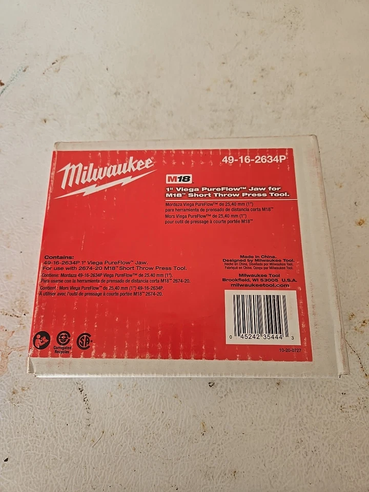 Milwaukee M18 1 In. Viega PureFlow Jaw for M18 Short Throw Press Tool - Image 1 of 1