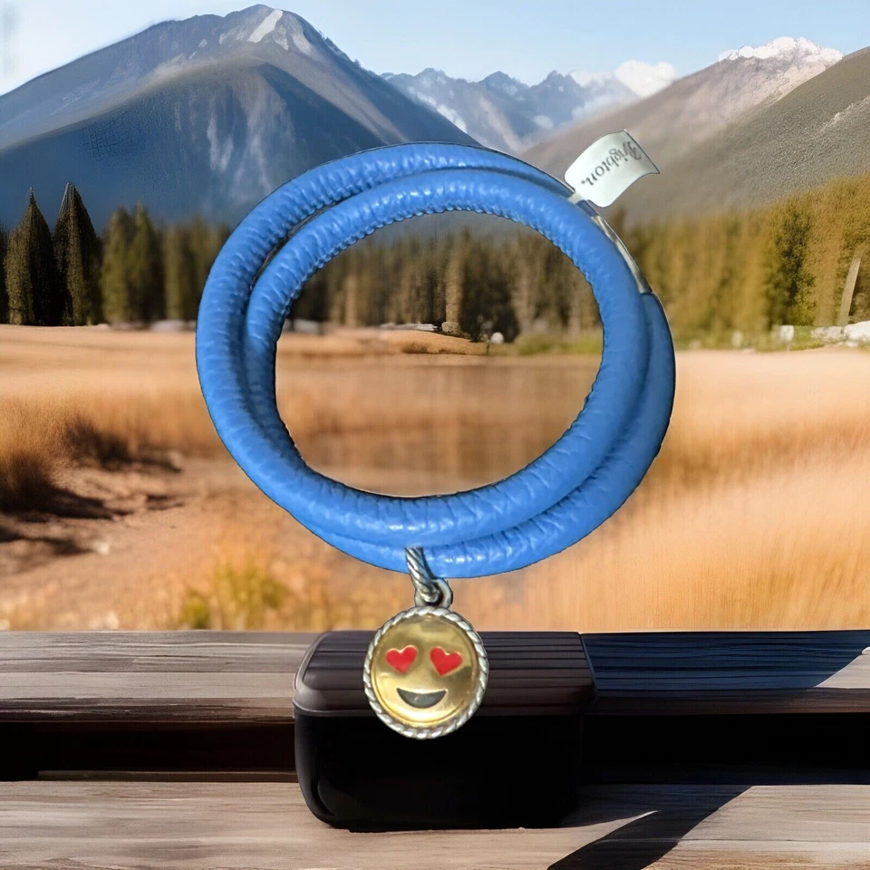 Brighton Woodstock Aqua Fashion Print Double Bracelet 16" With BrightonCharm