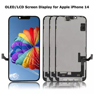 Conjunto de digitalizador de pantalla táctil pantalla LCD OLED repuesto + marco para iPhone 14 - Imagen 1 de 12