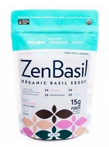 Zen Basil Seeds | Edible Basil Seeds USDA Organic, Kosher, Non-GMO, Lectin-Free, - Picture 1 of 5