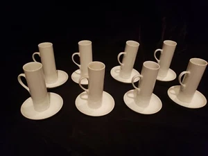 Vintage 1959 Schmid Japanese Porcelain 8 Sake Shot Cups Mugs, 8 Matching Saucers - Picture 1 of 4