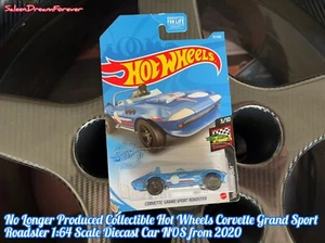 HOT WHEELS CHEVY CORVETTE GRAND SPORT ROADSTER BLUE WHITE 1:64 DIECAST CAR NOS - Picture 1 of 6