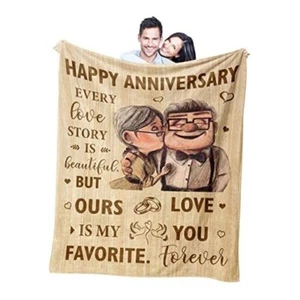 Wedding Anniversary Blanket Gifts for Him Her Wife 60"x50" Yellow(anniversary ) - Picture 1 of 7