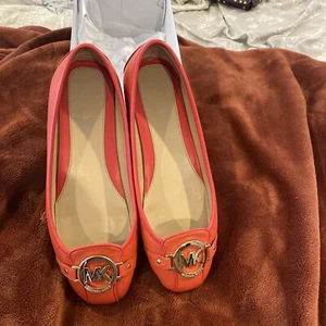 EUC Michael Kors Fulton Moc Buckle Leather Moccasin Flats Sienna Size 7.5 - Picture 1 of 5
