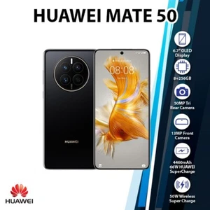 (New&Unlocked) Hwei Mate 50 8GB+256GB Dual SIM Android Cell Phone - BLACK - Afbeelding 1 van 6