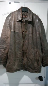LEATHER LIMITED Men's Lined Leather Jacket Size XL Brown Lined Vintage Heavy - Picture 1 of 8
