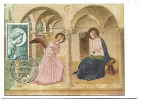 Maximum Card Spain 1956 Painting The Annunciation Beato Angelico - Picture 1 of 2
