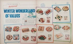1959 Print Ad 2Pg Armour Meats Winter Wonderland Vienna Treet Advertisement - Picture 1 of 12