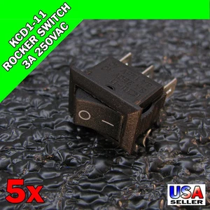 5x KCD1-11 KCD11 Rocker Swtich 6A 125VAC KCD11 3 Pin ON/OFF US Seller 5pcs W35 - Picture 1 of 3