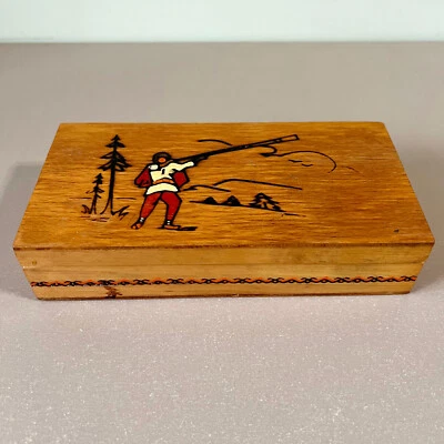 Wooden Trinket Jewelry Box Carpathian Hutsuls Ukrainian USSR '70s Vintage Soviet - Image 1 of 4