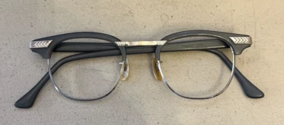 Vintage Men's White Gold Filled Zylite Grey Plastic temples Oval - Image 1 of 4