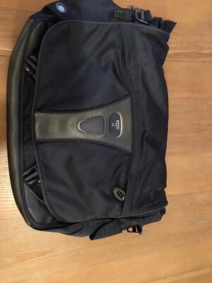 Tumi T-Tech 5508MB messenger bag. Blue rugged nylon. Good shape. Shoulder strap. - Image 1 of 4