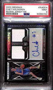 2022-23 Panini Obsidian Rookie Ink 10 Chet Holmgren RC Jersey Auto 12/99 PSA 9 - Picture 1 of 2