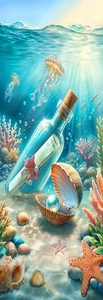 MESSAGE IN  A BOTTLE,BEACH,SHELLS,OCEAN,FLOWERS,BIRDS,DOGS,CATS-UNIQUE Bookmarks - Picture 1 of 1