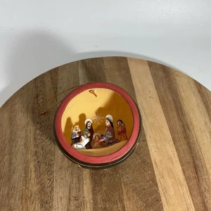 Natività Mini Zucca 2,5” Ornamento Intagliato E Dipinto A Mano - Foto 1 di 5
