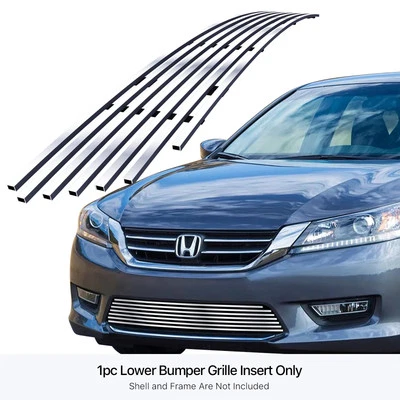 Compatível com 2013-2015 Honda Accord Sedan para-choque inserção de grade de tarugo cromado inoxidável - Imagem 1 de 4