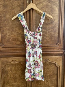 Lucy Love Mini Micro Dress Sz Xs Womens Floral Dainty Artsy Henley Coquette 00’s - Picture 1 of 5
