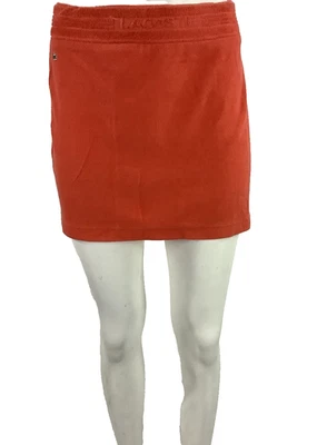 Lacoste Sz 36 4 Mini Terry Logo Printed Preppy Look Skirt Orange Cotton Blend AV - Image 1 of 4