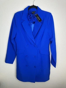 City Chic Blazer Damen XXS 12 Kobalt Zweireiher Blumen Corsage Jacke - Bild 1 von 7