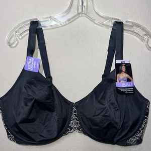 Bali 3429 One Smooth Ultralight Illusion T-Shirt Underwire Bra 42D Black Unlined - Picture 1 of 10