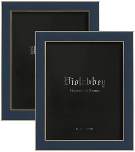 8x10 Picture Frames Navy Blue Set of 2, Modern Style 8 by 10 Photo Frame, Hig... - Picture 1 of 6