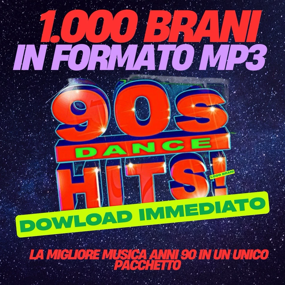 90s Eurodance Collection Various Artists Dance 90 , Oltre 1.000 Brani Mp3 - Immagine 1 di 1