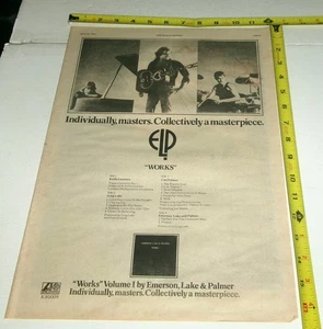 EMERSON LAKE PALMER Vintage Orig Album AD Advert 1977 Works Vol. 1 ELP Prog Rock - Picture 1 of 1