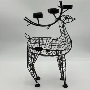 Metalldraht Rentier Windlicht/Teelicht Kerzenhalter 15,5" - Bild 1 von 10