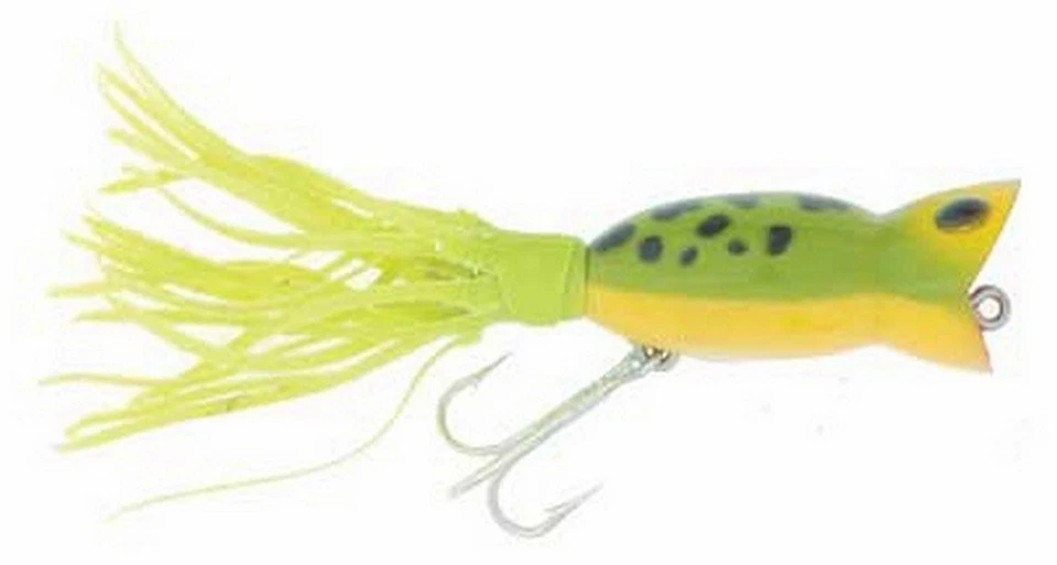 G760 Arbogast Hula Popper 3/8 Oz Frog/yellow Belly Fishing Lure