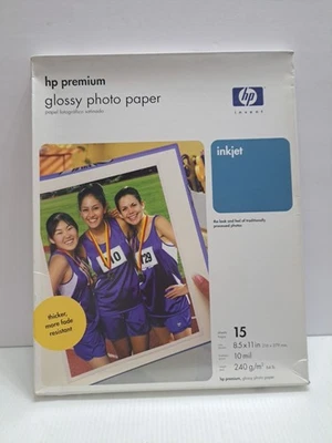  HP Premium Photo Paper, Glossy (15 Sheets, 8.5 x 11 Inches) Brand New  - Image 1 of 2