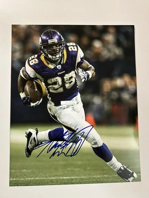 Foto firmada por Adrian Peterson de 8x10 de los Minnesota Vikings corredor foto de prueba NFL Foto 1 de 3