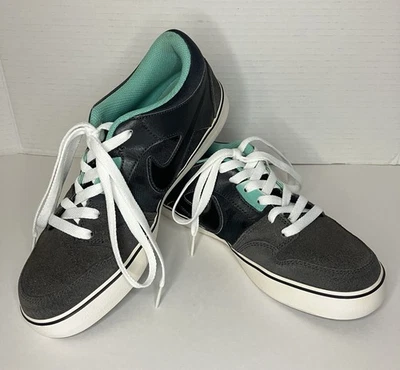 Nike Youth Gray Turquoise Low Top Suede Sneakers size 6.5Y - Image 1 of 4