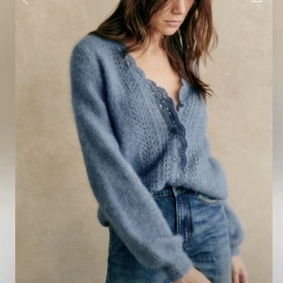 Sezane Angelie Cardigan vintage blue medium - Image 1 of 4